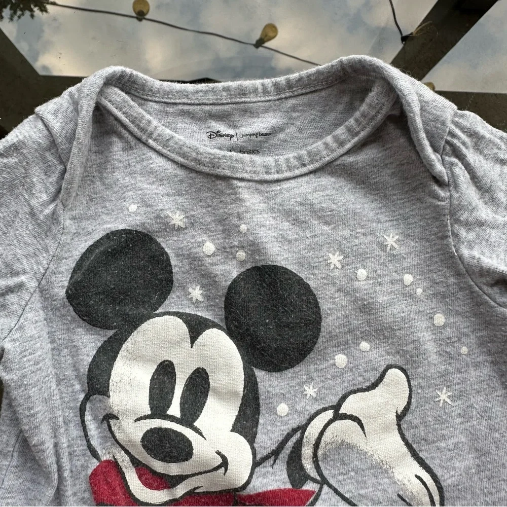 Disney Jumping Beans Vintage Mickey Mouse Long Sleeve Bodysuit in Gray - 3 Month